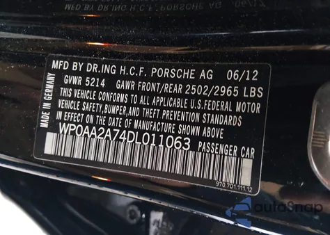 2013 Porsche Panamera 2/4/4 Platinum Edition/Platinum Edition из США, поврежденный, VIN WP0AA2A74DL011063